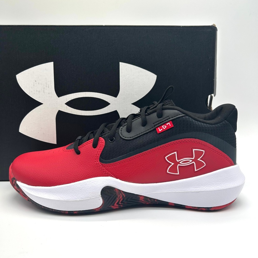 Under Armour Lockdown 7 Shoes Men 11.5 Red Black Basketball Sneakers 3028512-600